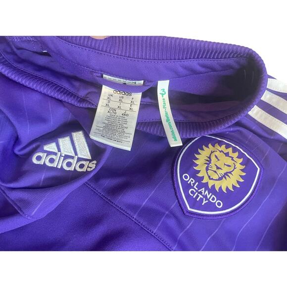 2014 ADIDAS TRACK JACKET ORLANDO CITY SOCCER TEAM SZ XL PURPLE/WHITE COLLECTIBLE - Picture 8 of 16